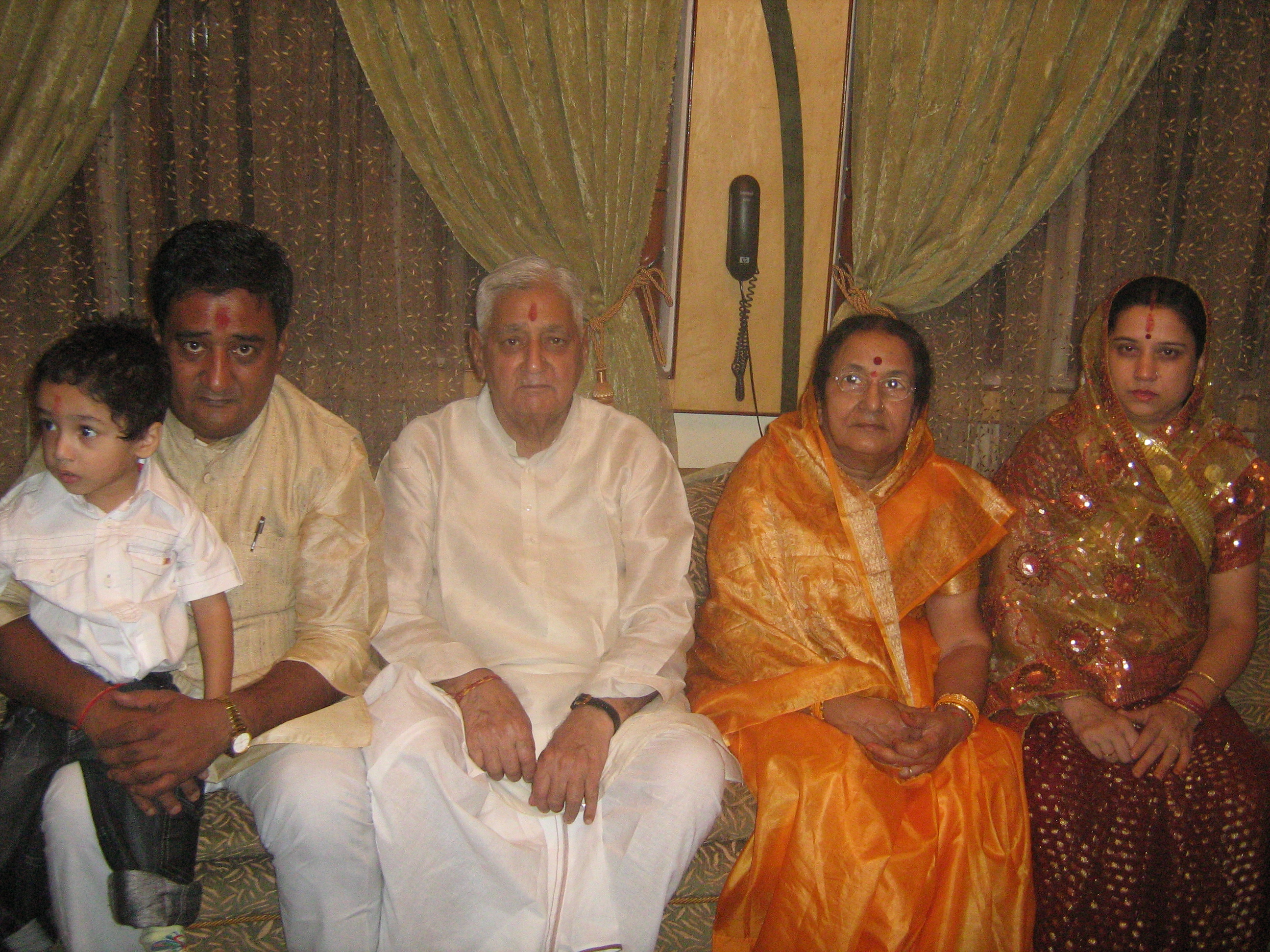 Shri Govindlal Vora, Smt.Prakash Vora, Shri Girish Vora and Smt. Sushma Vora during a Vora family function