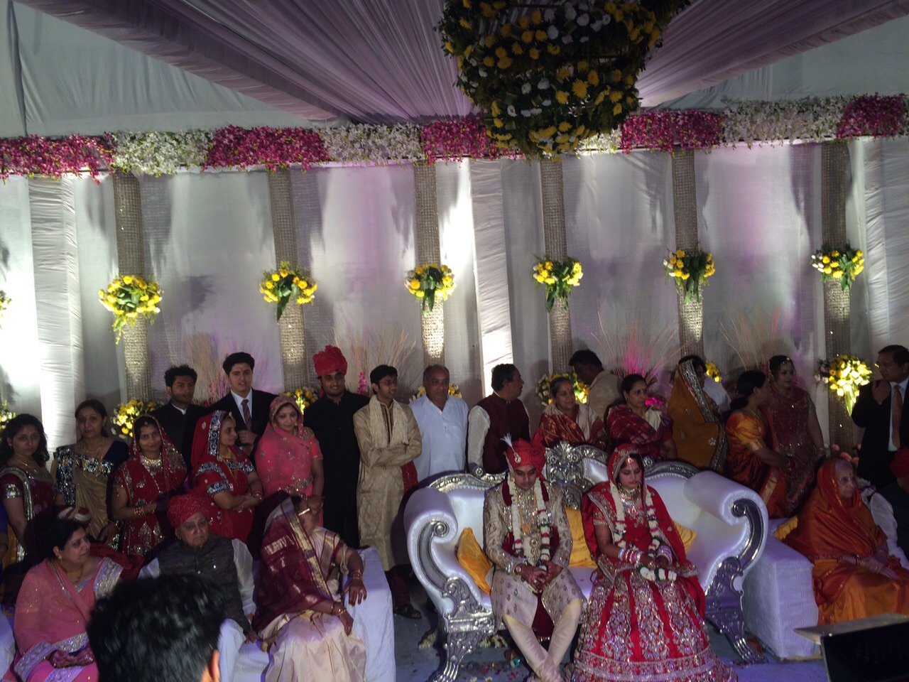 Shri Govindlal Vora with Smt.Prakash Vora, Vikram Vora and Dr.Nikhil Vyas during the wedding of Shri Govindlal Vora’s grandson